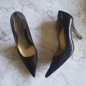 [Nine West] Freda Brown Leather Pointed Toe Pumps